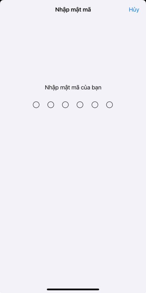 Nhập mật khẩu điện thoại Nhập mật khẩu điện thoại