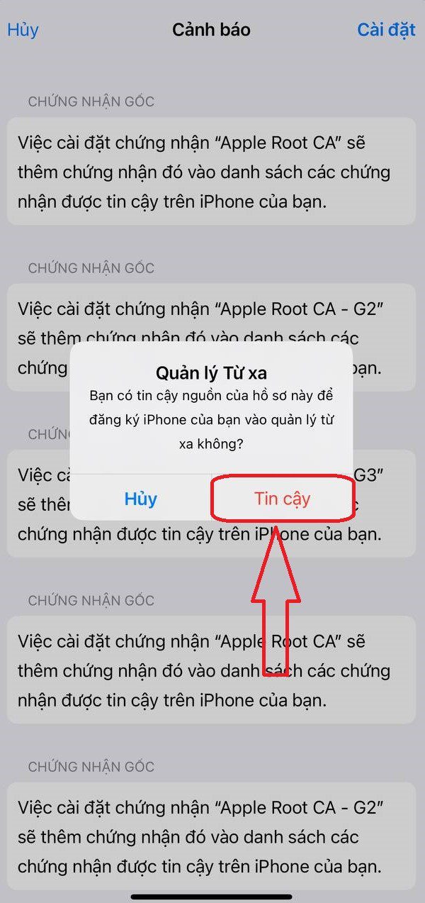 chọn vào” Tin cậy” chọn vào” Tin cậy”