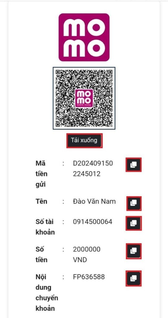 Sao chép các thông tin Sao chép các thông tin