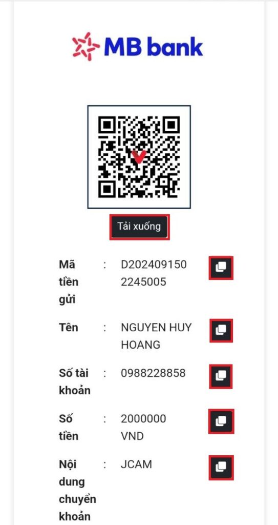 Sao chép các thông tin Sao chép các thông tin