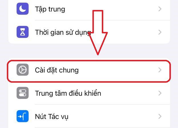 chọn vào “Cài đặt chung” chọn vào “Cài đặt chung”