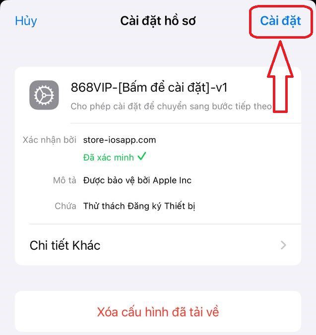 Bấm “Cài đặt”