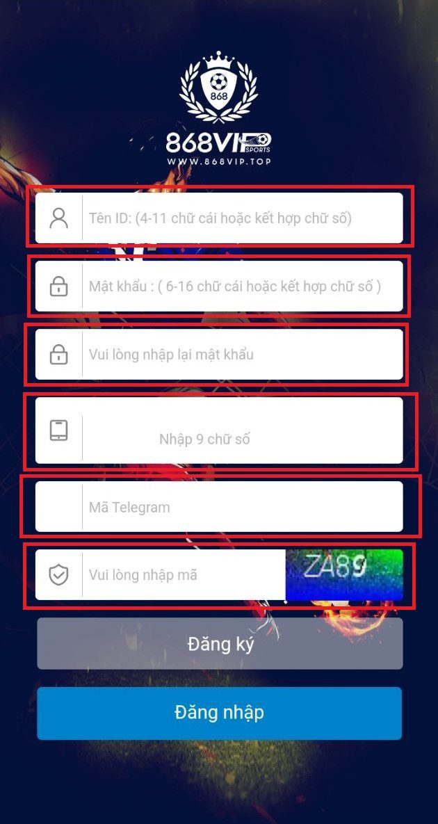 Nhập các thông tin Nhập các thông tin