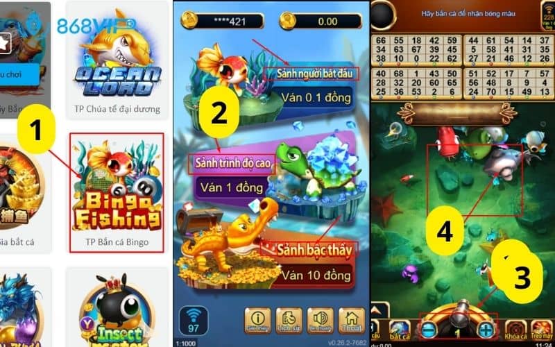 Hướng dẫn các bước chơi bắn cá Bingo Hướng dẫn các bước chơi bắn cá Bingo